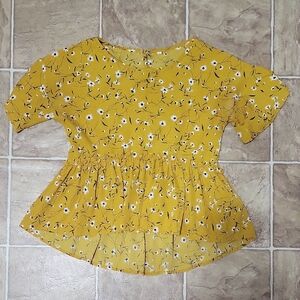 Floral Yellow Women's Top